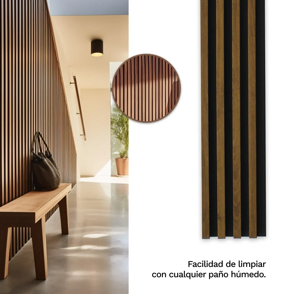 Panel Decorativo para Interiores y Exteriores Lambrin WPC Cedro con Negro - Imagen 5