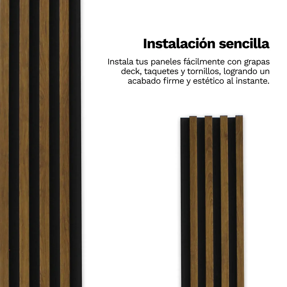 Panel Decorativo para Interiores y Exteriores Lambrin WPC Cedro con Negro - Imagen 2