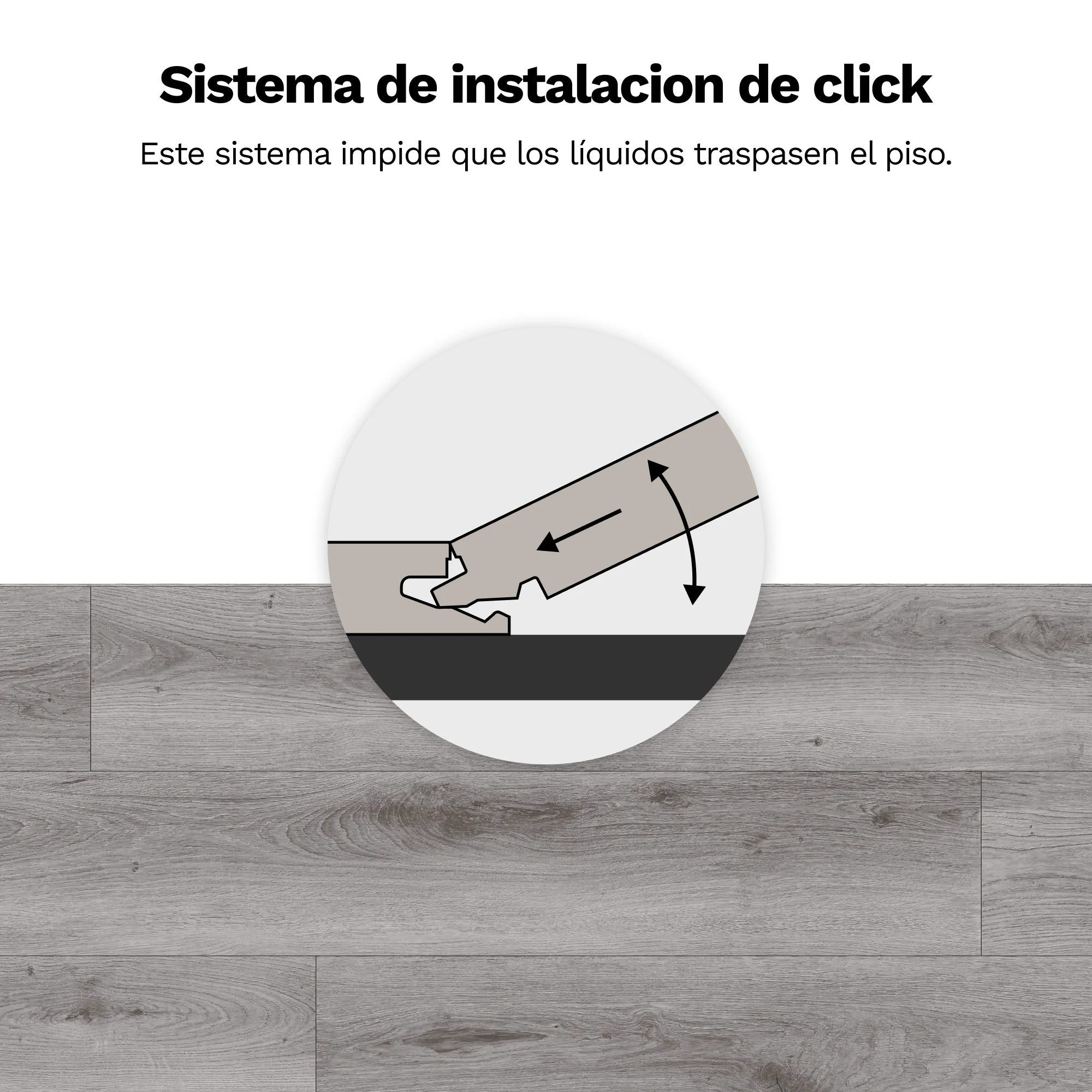 Piso Vinilico SPC Tipo Madera Color Gris - Imagen 2