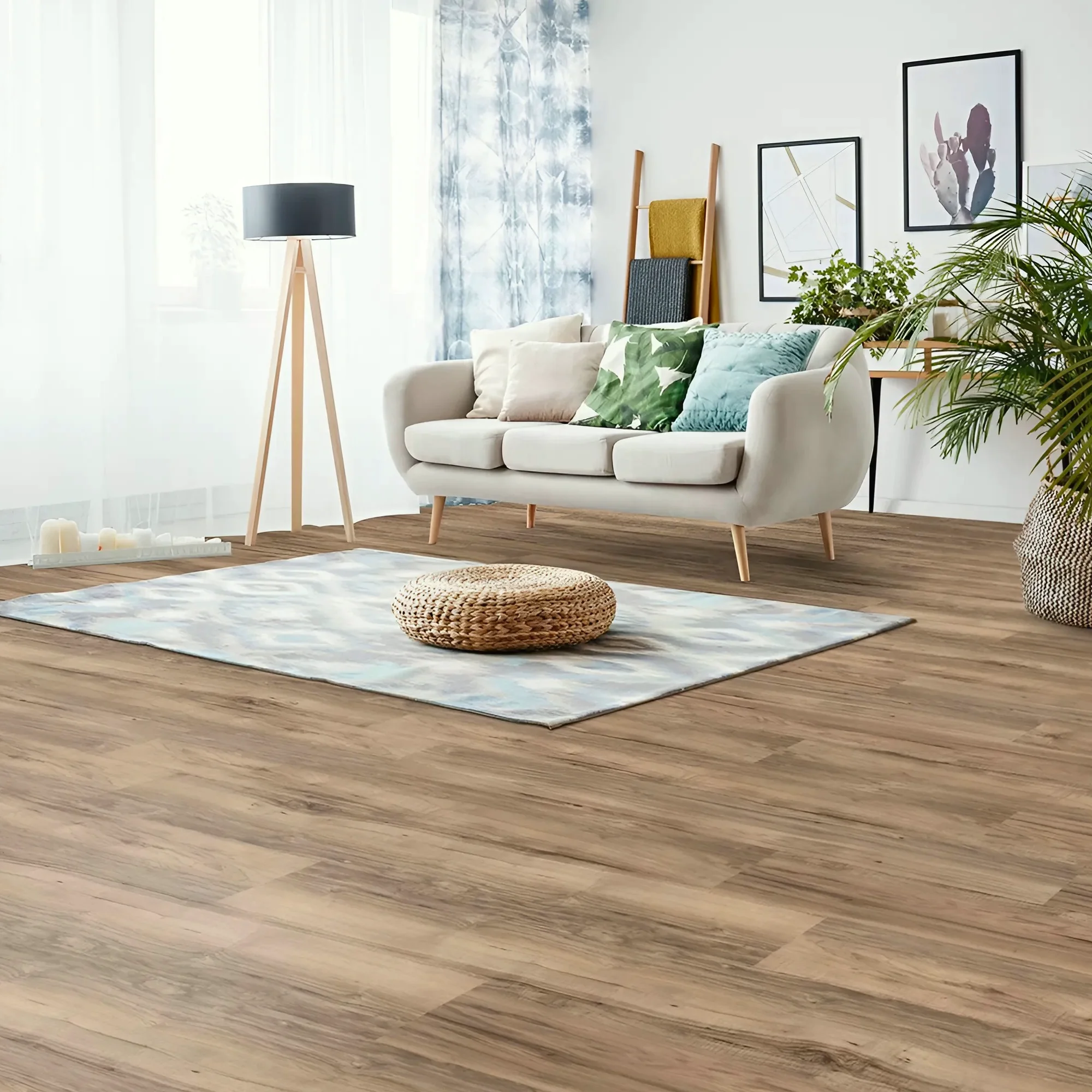 Piso Vinilico SPC Tipo Madera Color IPE Claro - Imagen 3