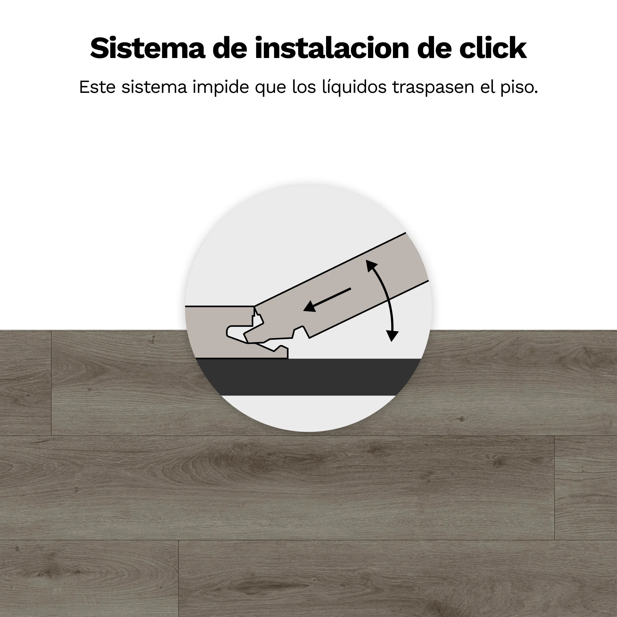 Piso Vinilico SPC Tipo Madera Color Nogal - Imagen 2