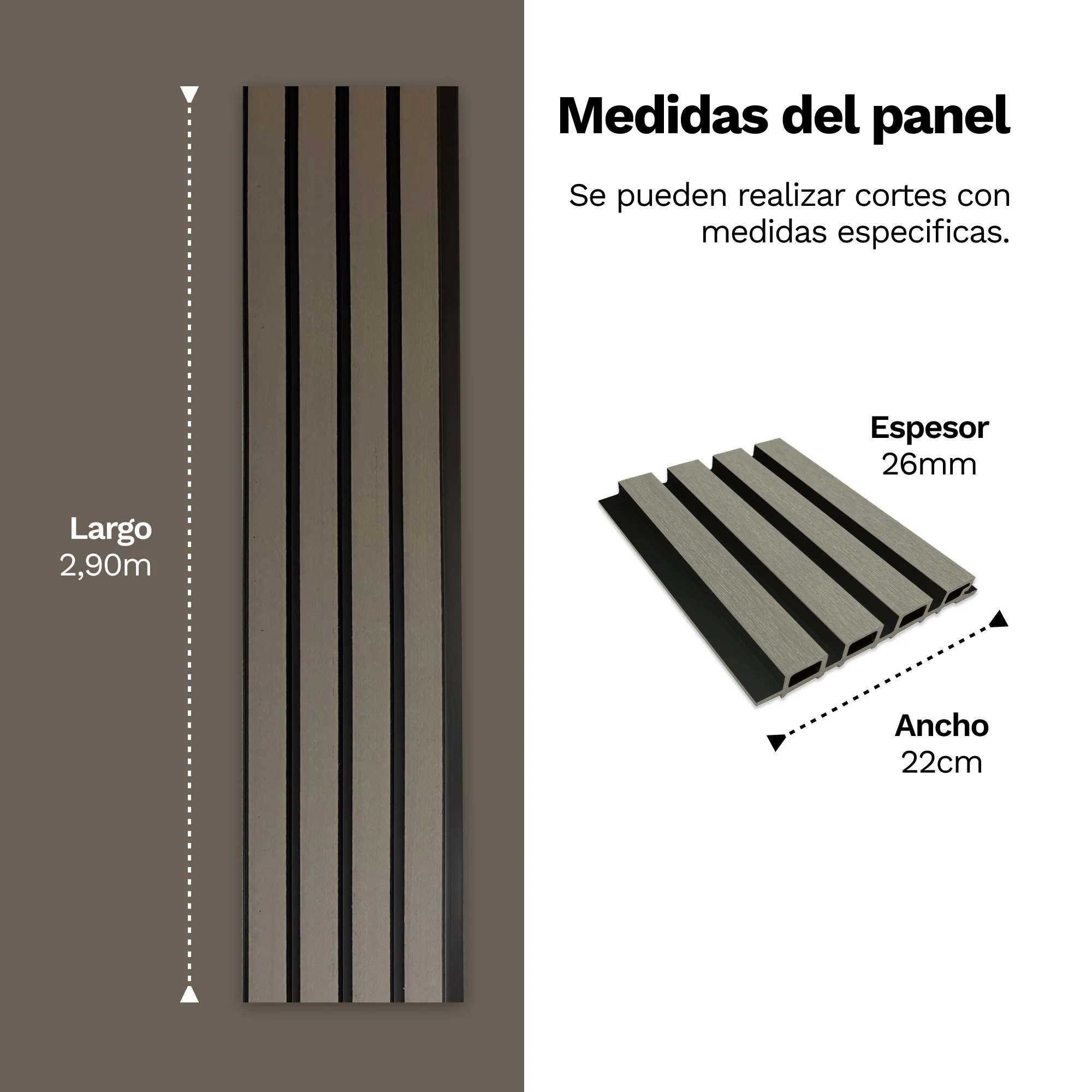 Tira de Panel Decorativo para Exterior Lambrin WPC - Imagen 3