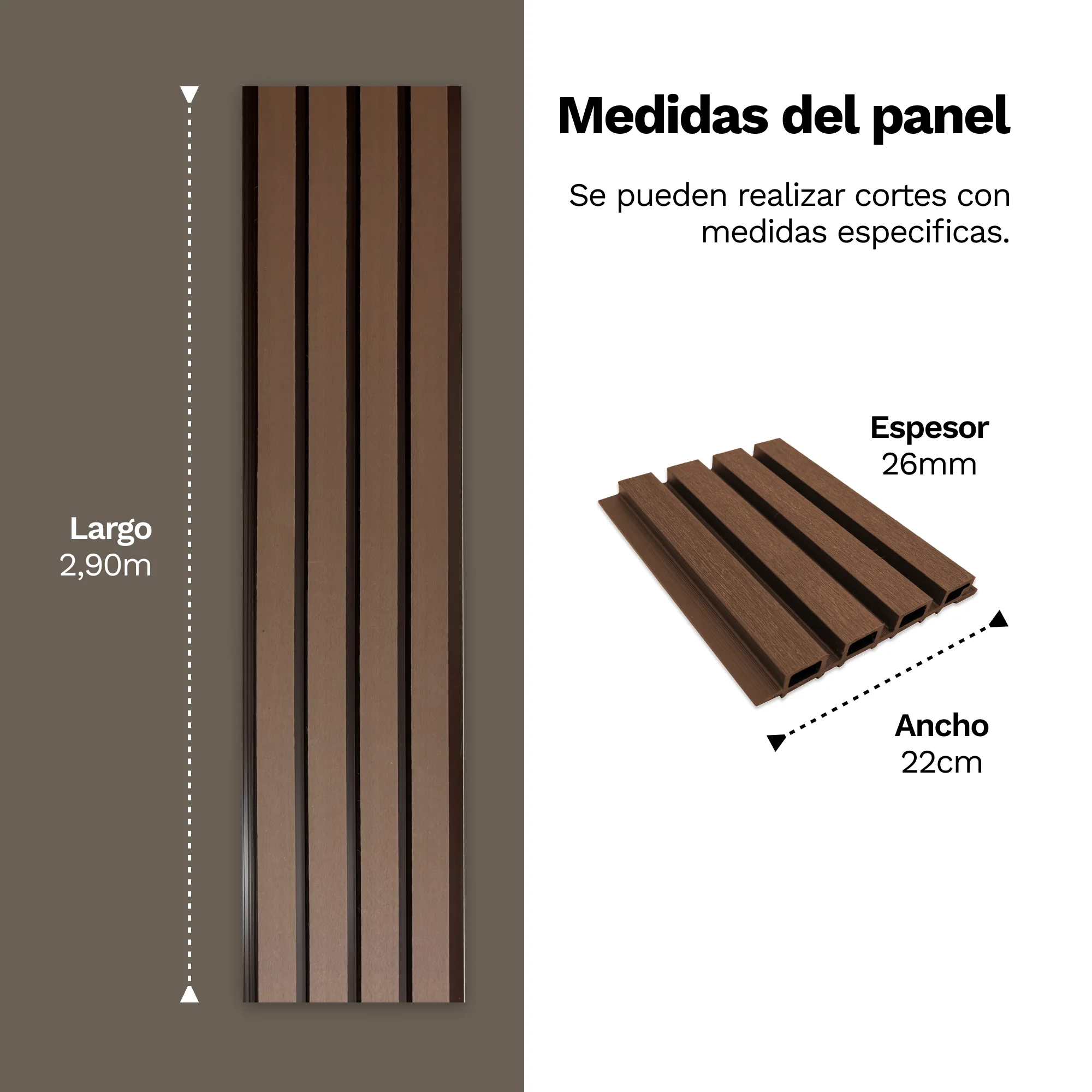 Tira de Panel Decorativo para Exterior Lambrin WPC - Imagen 13