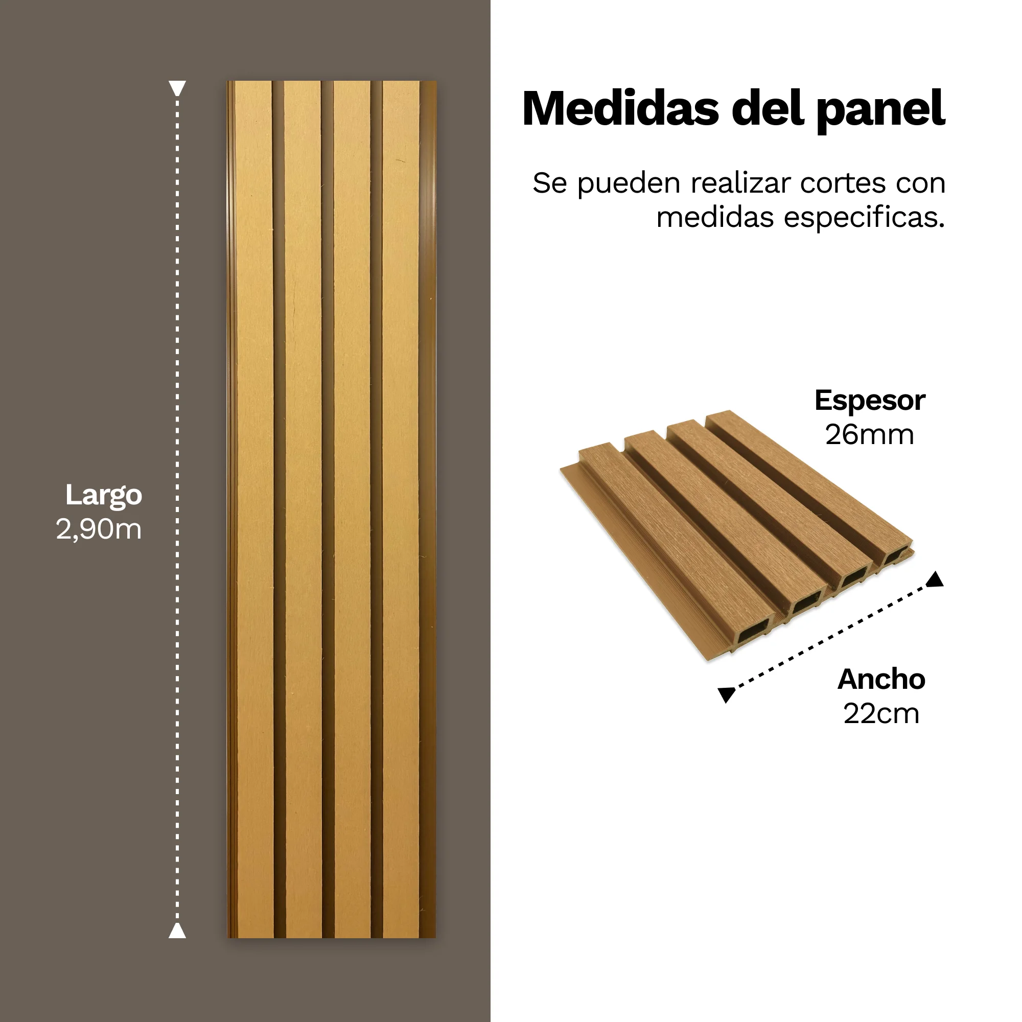 Tira de Panel Decorativo para Exterior Lambrin WPC - Imagen 8