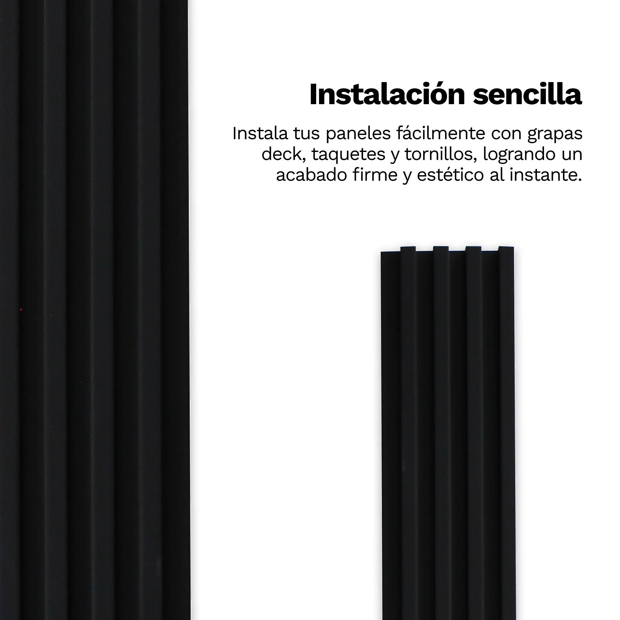 Panel Decorativo para Interiores Lambrin WPC Color Negro - Imagen 2