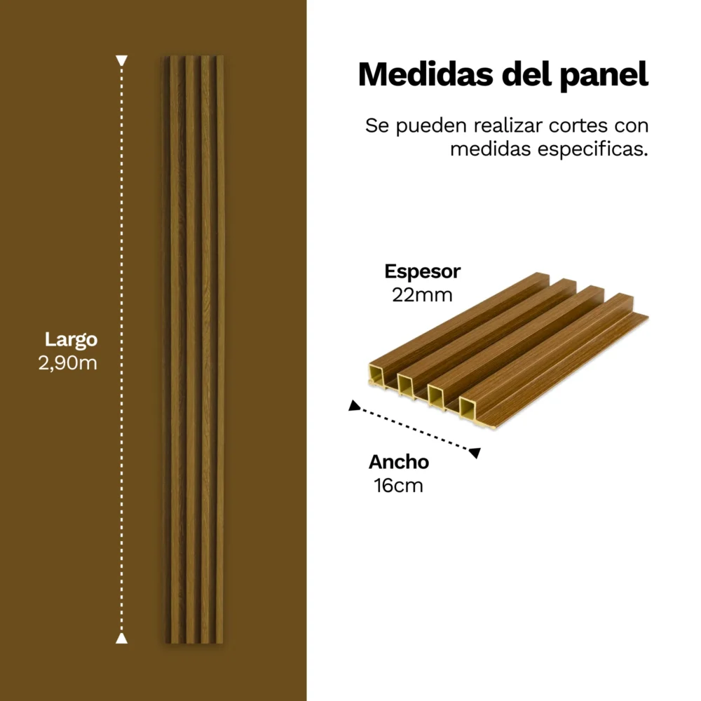 Panel Decorativo para Interiores Lambrin WPC Parota - Larca Dekor