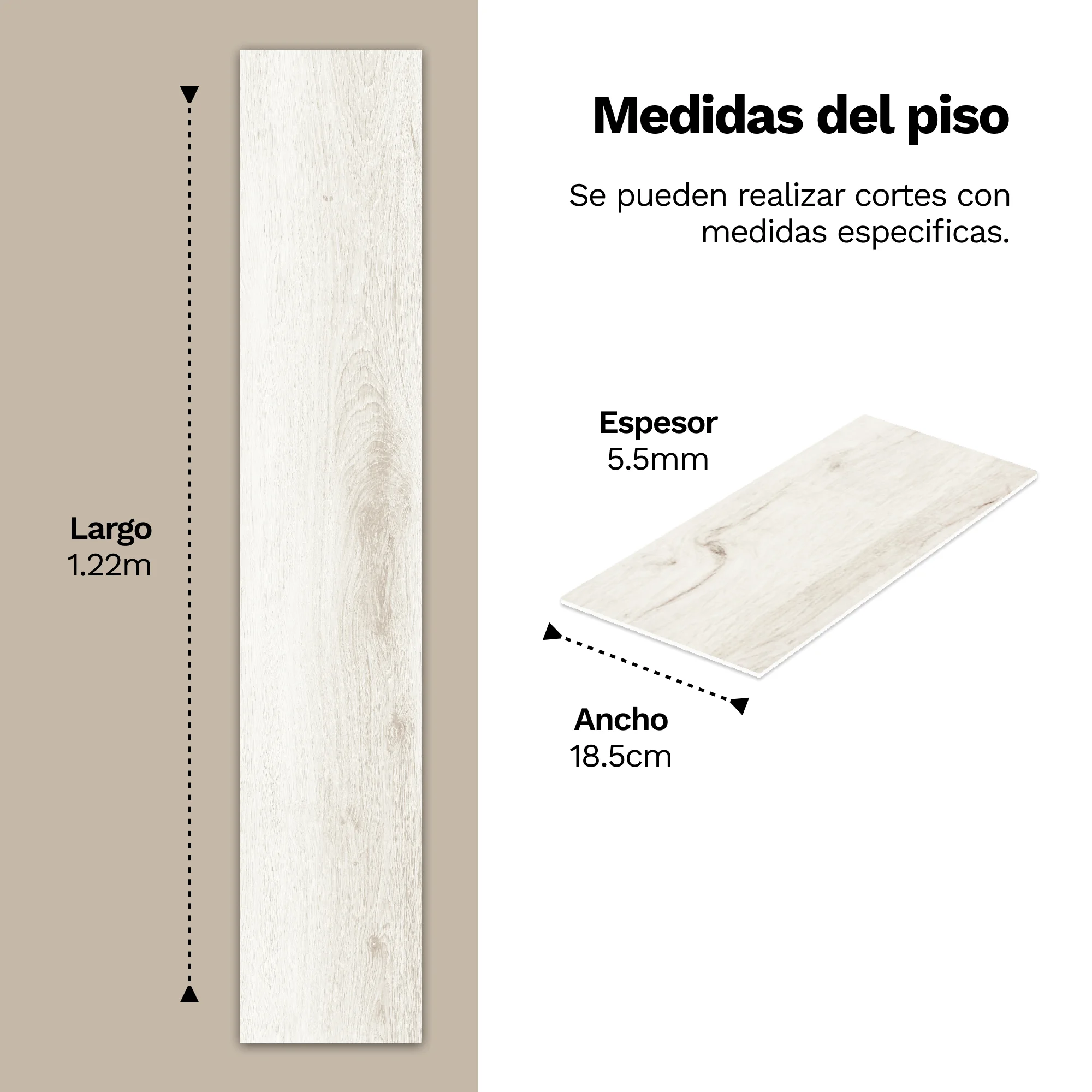Piso Vinilico SPC Tipo Madera Color Artico - Imagen 4