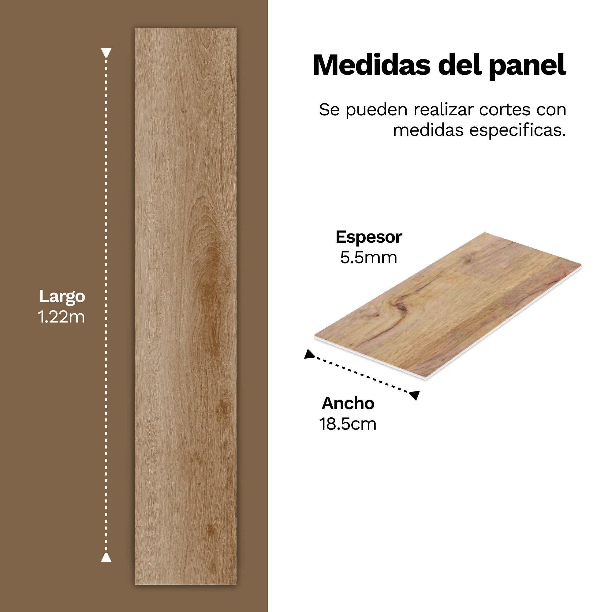 Piso Vinilico SPC Tipo Madera Color IPE Claro - Imagen 4