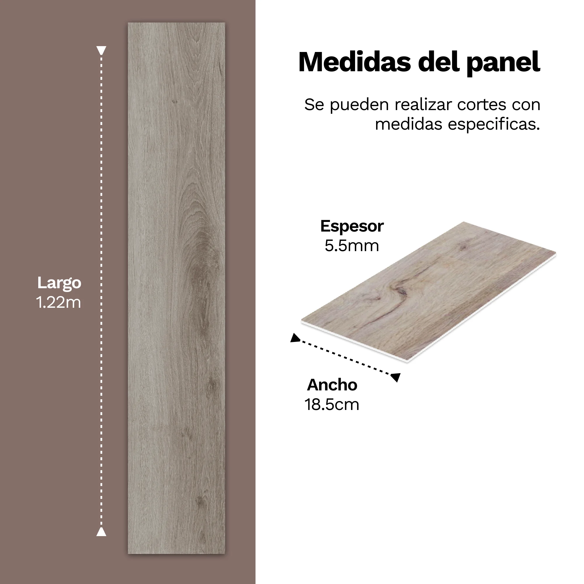 Piso Vinilico SPC Tipo Madera Color Nogal - Imagen 4