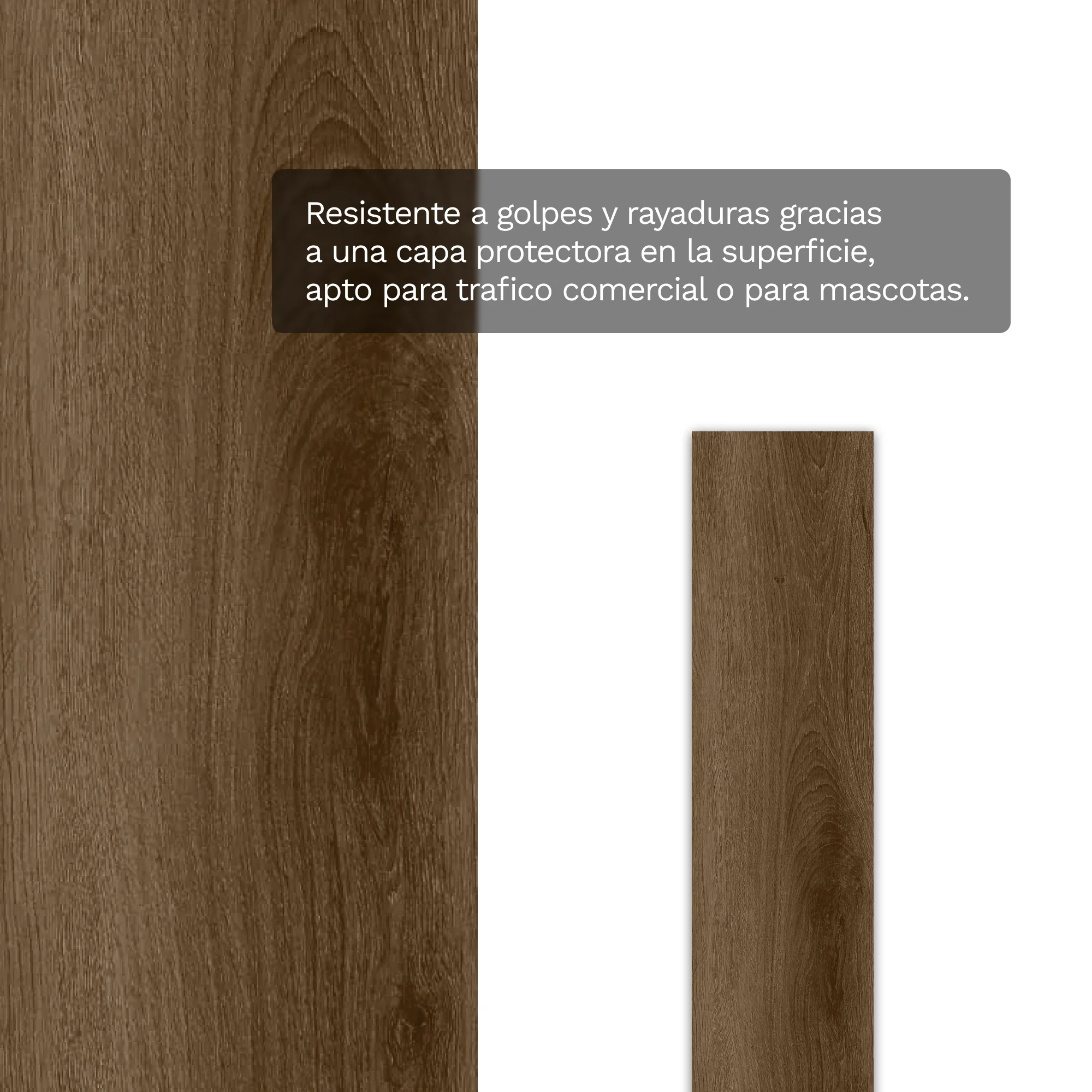 Piso Vinilico SPC Tipo Madera Color Ebano Claro - Imagen 5
