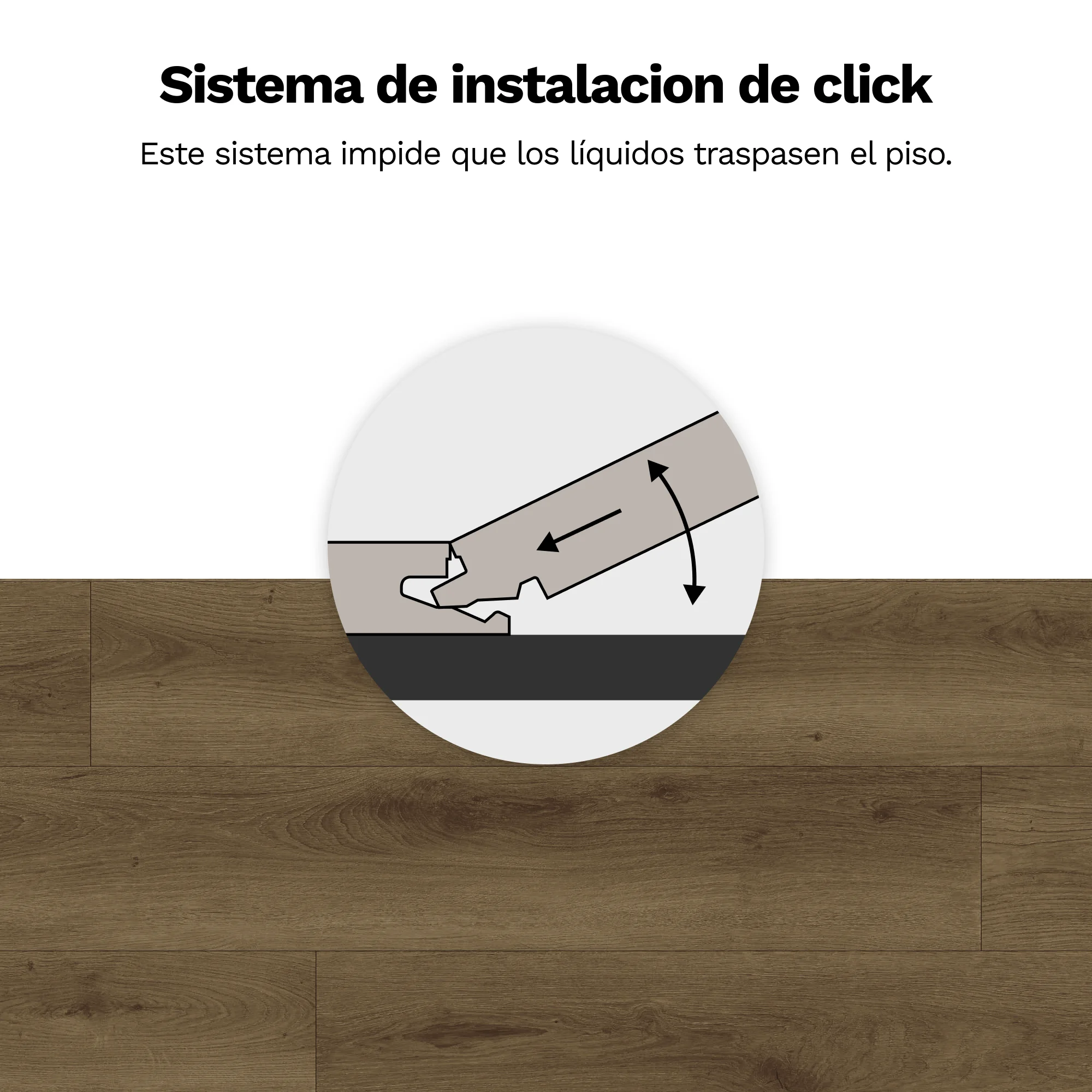 Piso Vinilico SPC Tipo Madera Color Ebano Claro - Imagen 2