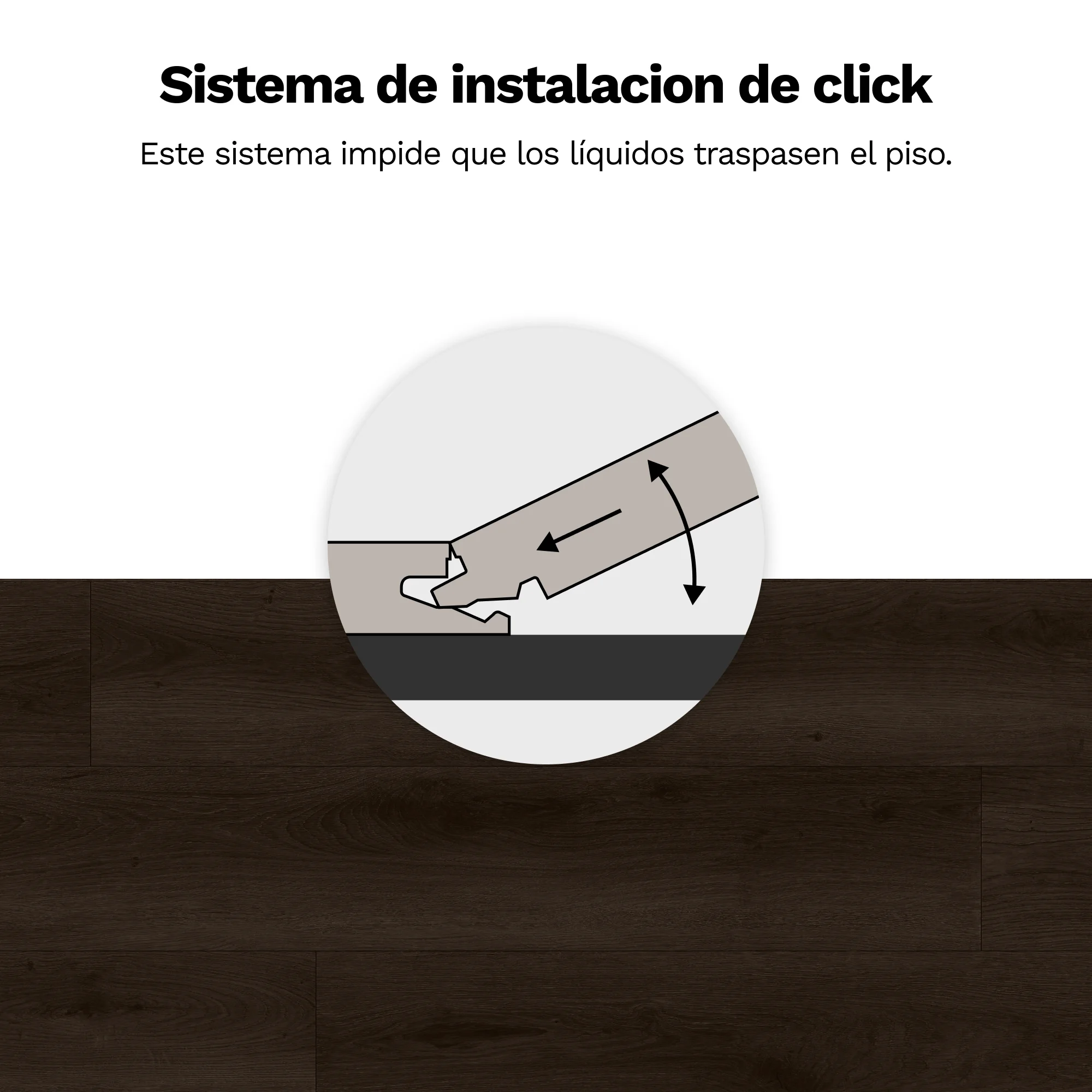 Piso Vinilico SPC Tipo Madera Color Espresso - Imagen 2