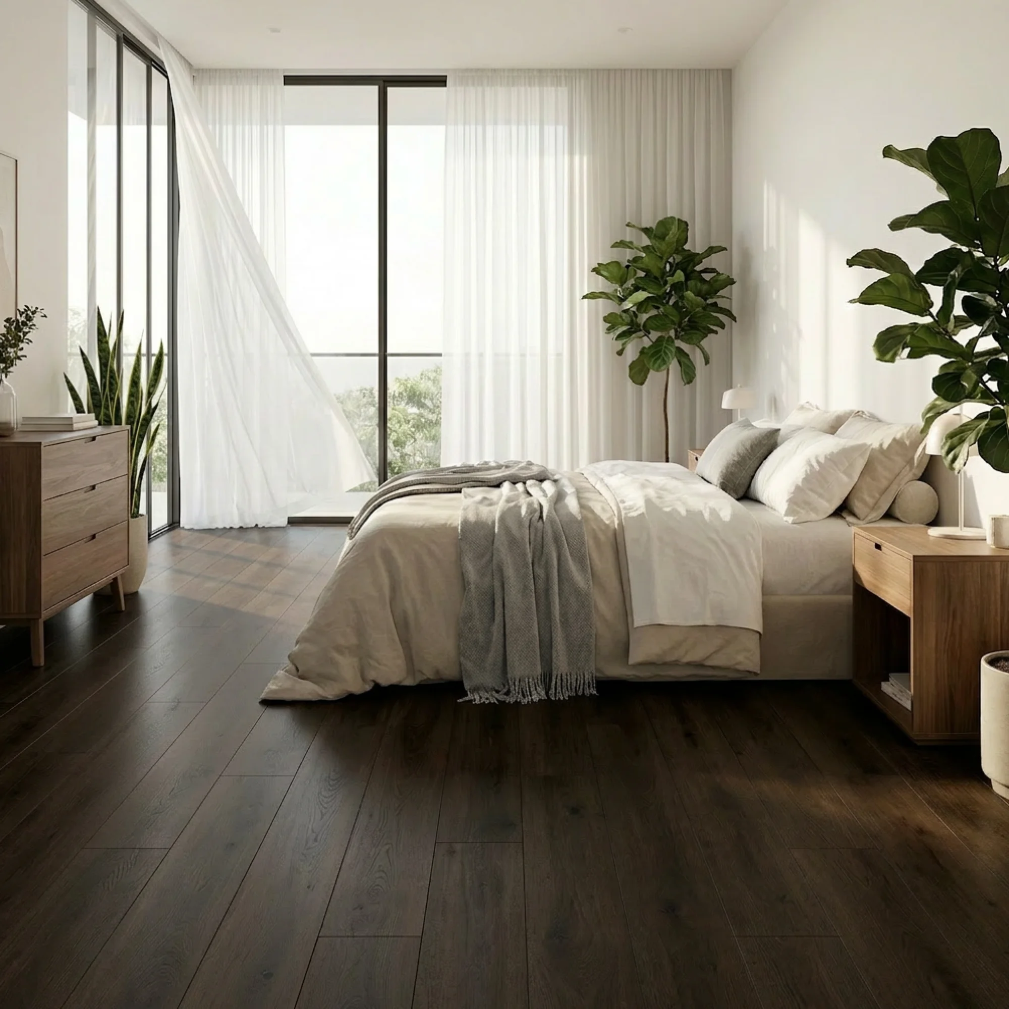 Piso Vinilico SPC Tipo Madera Color Espresso - Imagen 3