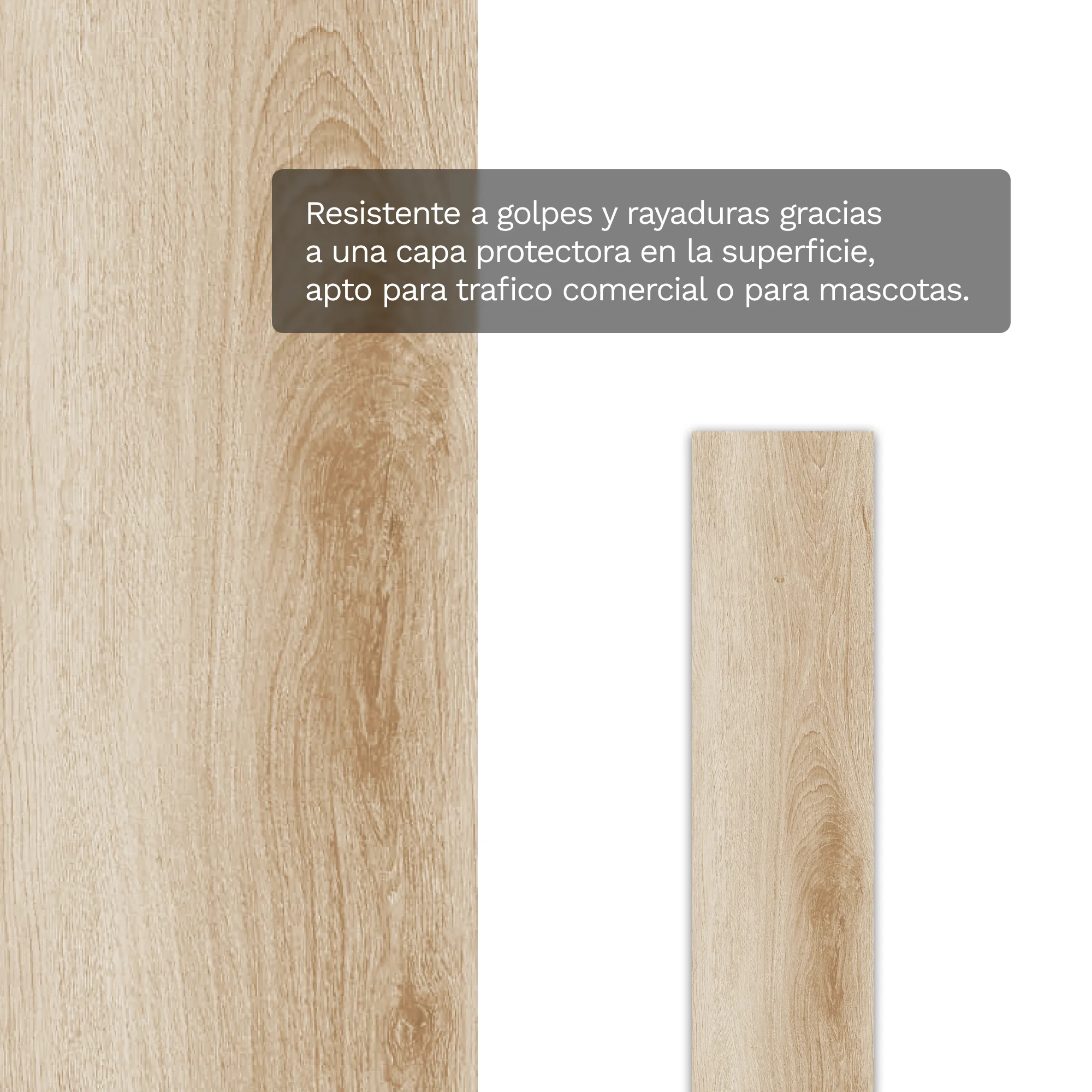 Piso Vinilico SPC Tipo Madera Color Marfil - Imagen 5