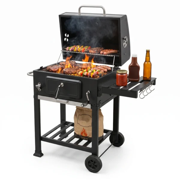 Asador de Carbón Rectangular GrillOn con Termometro